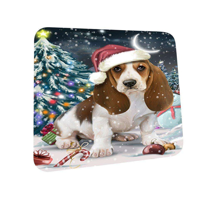 Have a Holly Jolly Basset Hound Dog Christmas Coasters CST105 (Set of 4)