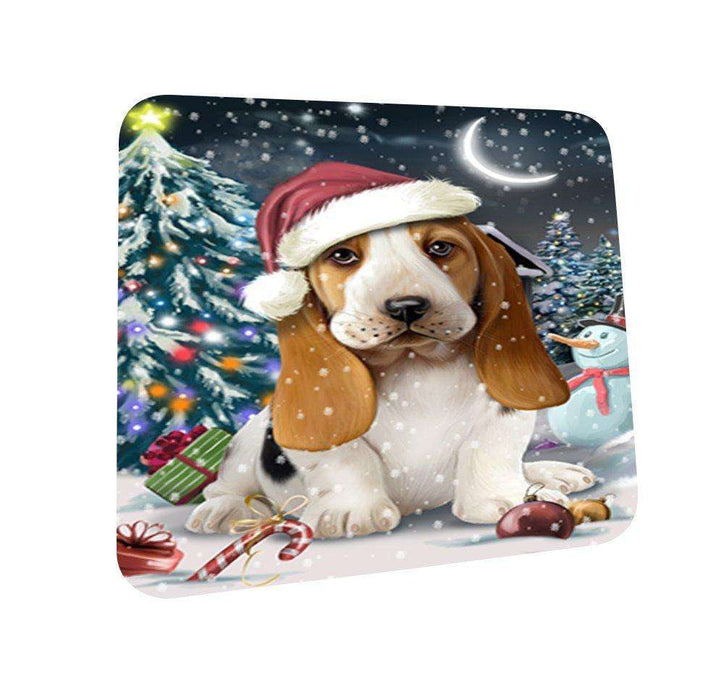 Have a Holly Jolly Basset Hound Dog Christmas Coasters CST106 (Set of 4)