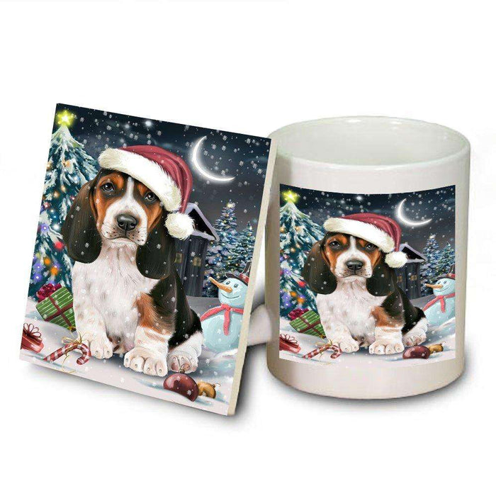 Have a Holly Jolly Basset Hound Dog Christmas Mug and Coaster Set MUC0197
