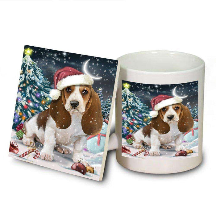 Have a Holly Jolly Basset Hound Dog Christmas Mug and Coaster Set MUC0199