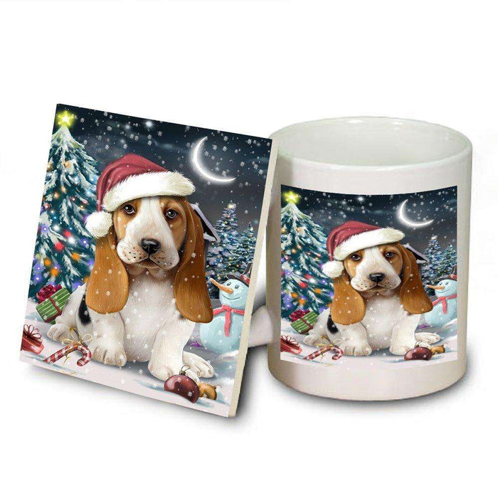 Have a Holly Jolly Basset Hound Dog Christmas Mug and Coaster Set MUC0200