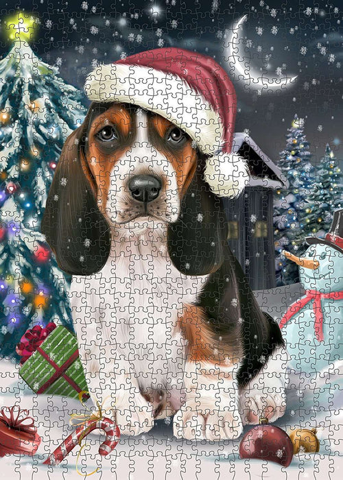 Have a Holly Jolly Basset Hound Dog Christmas Puzzle with Photo Tin PUZL090