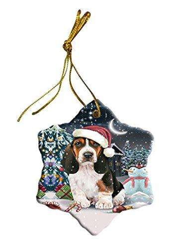 Have a Holly Jolly Basset Hound Dog Christmas Star Ornament POR2497