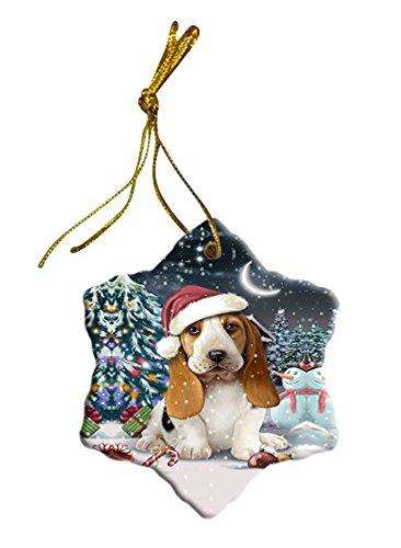 Have a Holly Jolly Basset Hound Dog Christmas Star Ornament POR2500