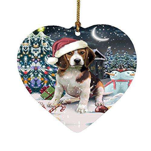 Have a Holly Jolly Beagle Dog Christmas Heart Ornament POR1788
