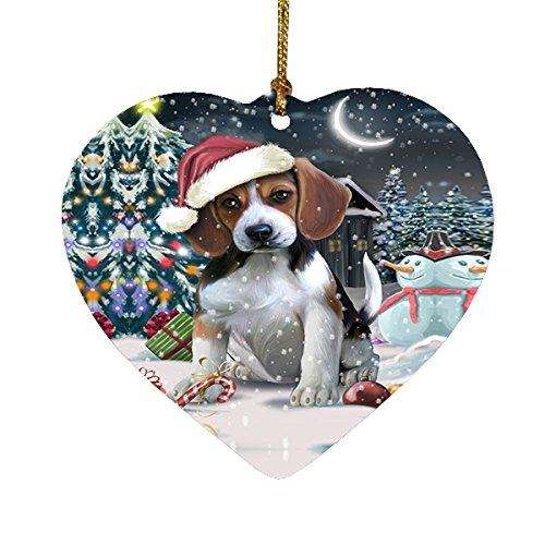 Have a Holly Jolly Beagle Dog Christmas Heart Ornament POR1789