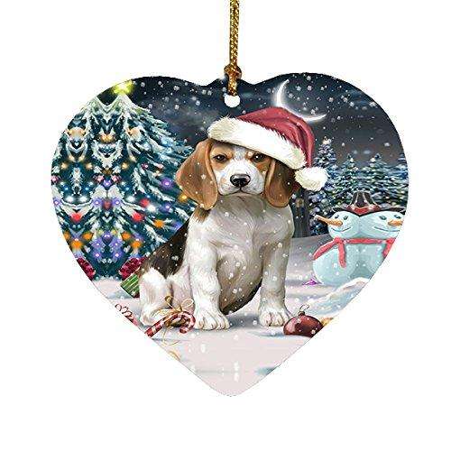 Have a Holly Jolly Beagle Dog Christmas Heart Ornament POR1791