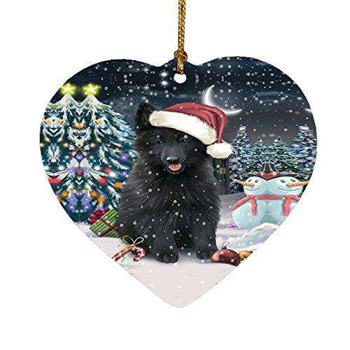 Have a Holly Jolly Belgian Shepherd Dog Christmas Heart Ornament POR1857