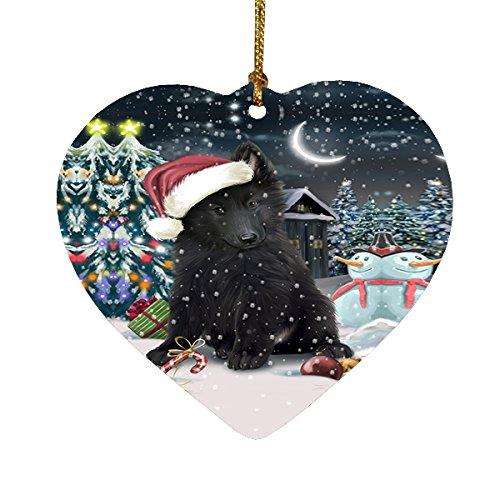 Have a Holly Jolly Belgian Shepherd Dog Christmas Heart Ornament POR1859