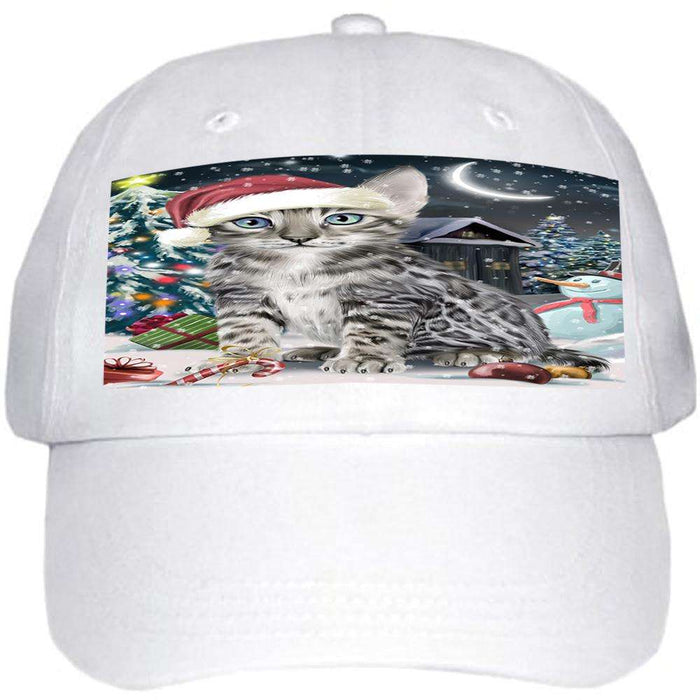 Have a Holly Jolly Bengal Cat Christmas Ball Hat Cap HAT58623