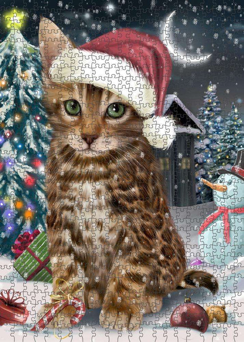 Have a Holly Jolly Bengal Cat Christmas Puzzle with Photo Tin PUZL58974