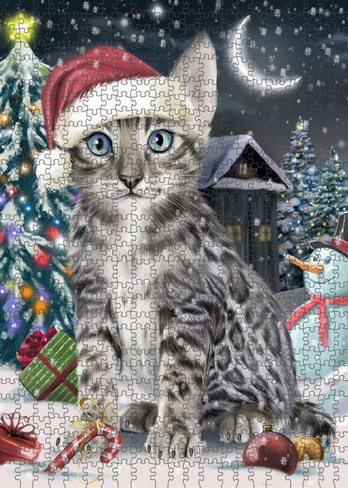 Have a Holly Jolly Bengal Cat Christmas Puzzle with Photo Tin PUZL58977