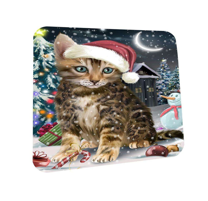 Have a Holly Jolly Bengal Cat Christmas  Coasters Set of 4 CST51587