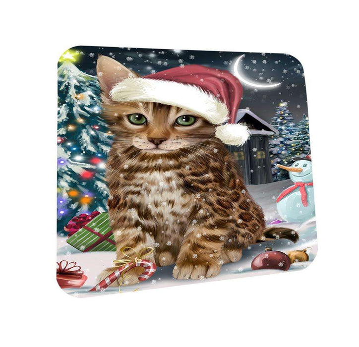 Have a Holly Jolly Bengal Cat Christmas  Coasters Set of 4 CST51588