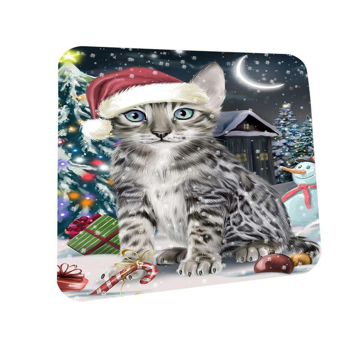 Have a Holly Jolly Bengal Cat Christmas  Coasters Set of 4 CST51589