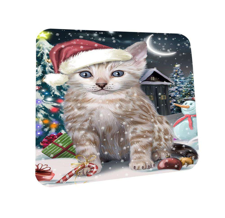 Have a Holly Jolly Bengal Cat Christmas  Coasters Set of 4 CST51590