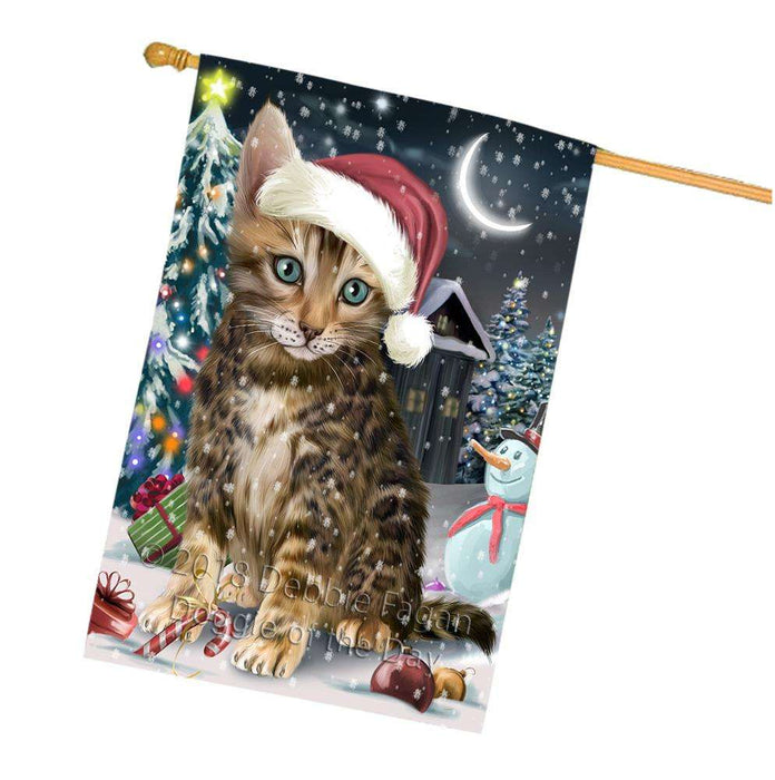 Have a Holly Jolly Bengal Cat Christmas  House Flag FLG51761
