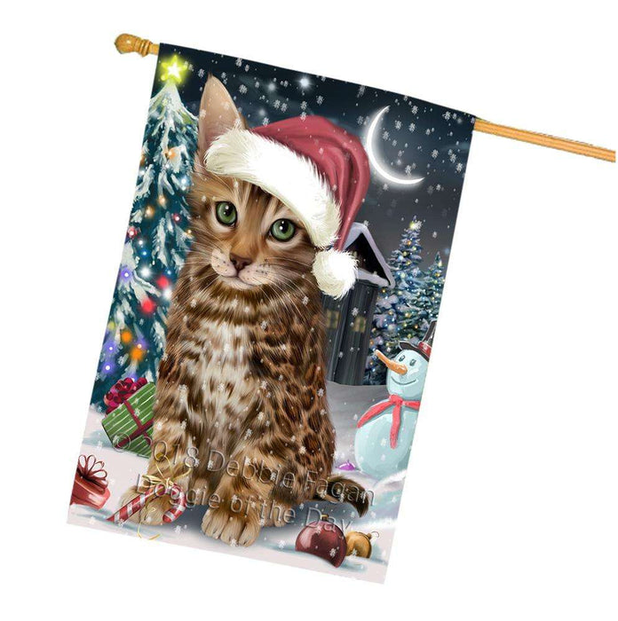 Have a Holly Jolly Bengal Cat Christmas  House Flag FLG51762