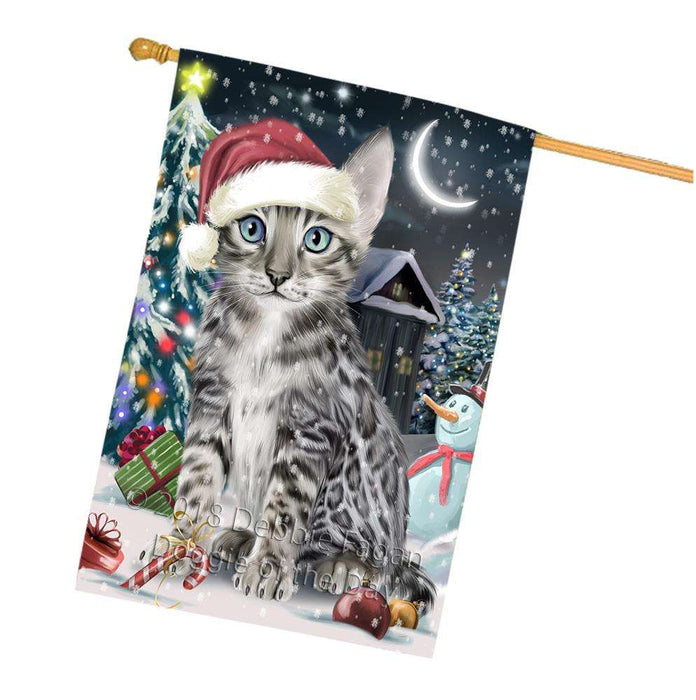 Have a Holly Jolly Bengal Cat Christmas  House Flag FLG51763