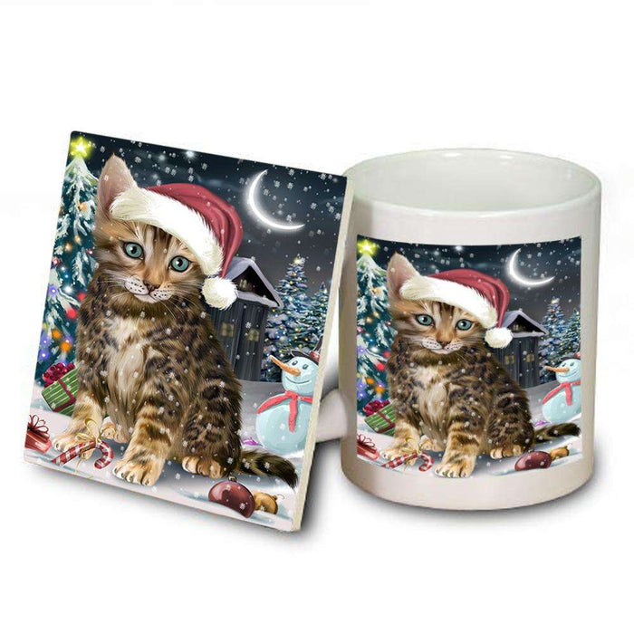 Have a Holly Jolly Bengal Cat Christmas  Mug and Coaster Set MUC51620