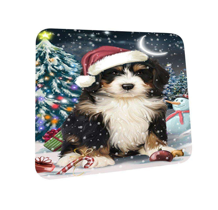 Have a Holly Jolly Bernedoodle Dog Christmas Coasters CST065 (Set of 4)