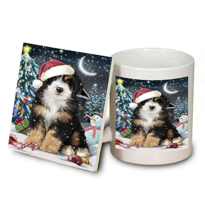 Have a Holly Jolly Bernedoodle Dog Christmas Mug and Coaster Set MUC0158