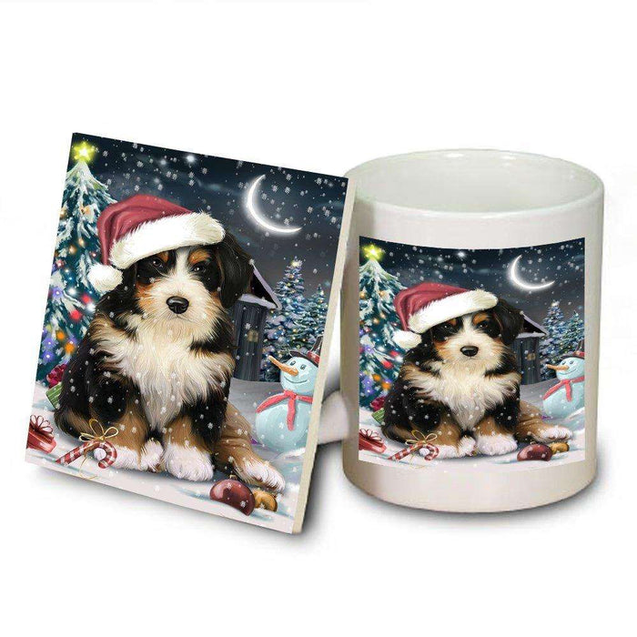 Have a Holly Jolly Bernedoodle Dog Christmas Mug and Coaster Set MUC0160