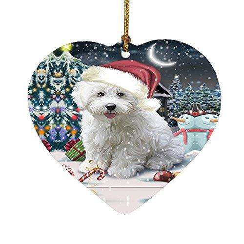 Have a Holly Jolly Bichon Frise Dog Christmas Heart Ornament POR1792