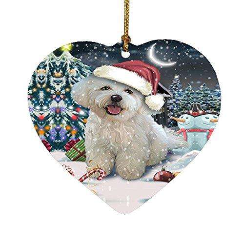 Have a Holly Jolly Bichon Frise Dog Christmas Heart Ornament POR1794
