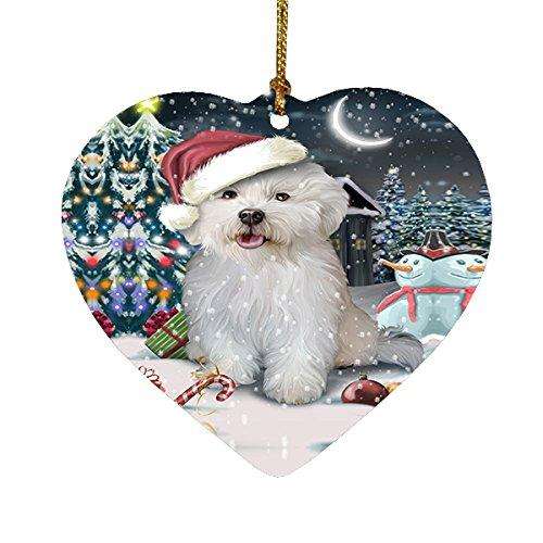 Have a Holly Jolly Bichon Frise Dog Christmas Heart Ornament POR1795