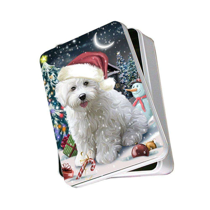 Have a Holly Jolly Bichon Frise Dog Christmas Photo Storage Tin PTIN0085