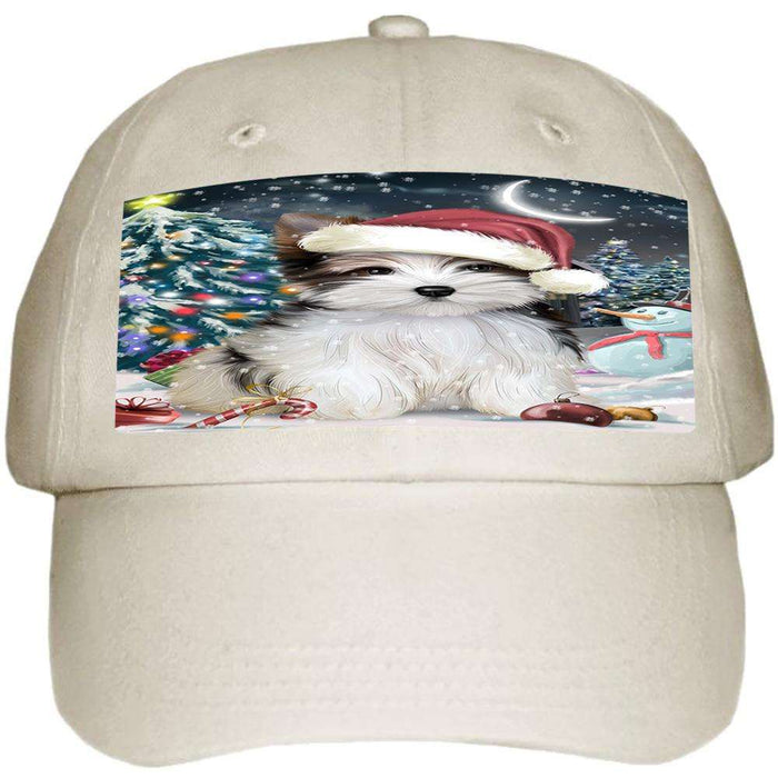 Have a Holly Jolly Biewer Terrier Dog Christmas Ball Hat Cap HAT58632