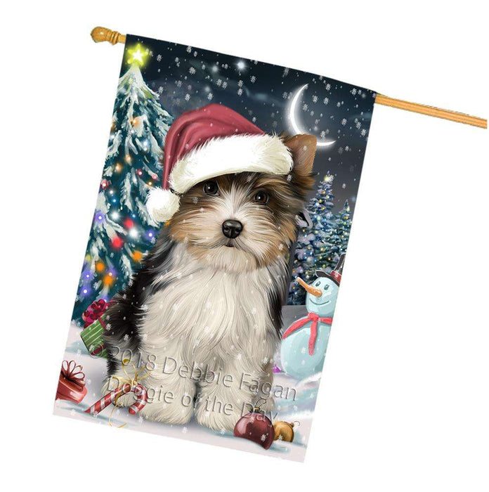 Have a Holly Jolly Biewer Terrier Dog Christmas  House Flag FLG51768