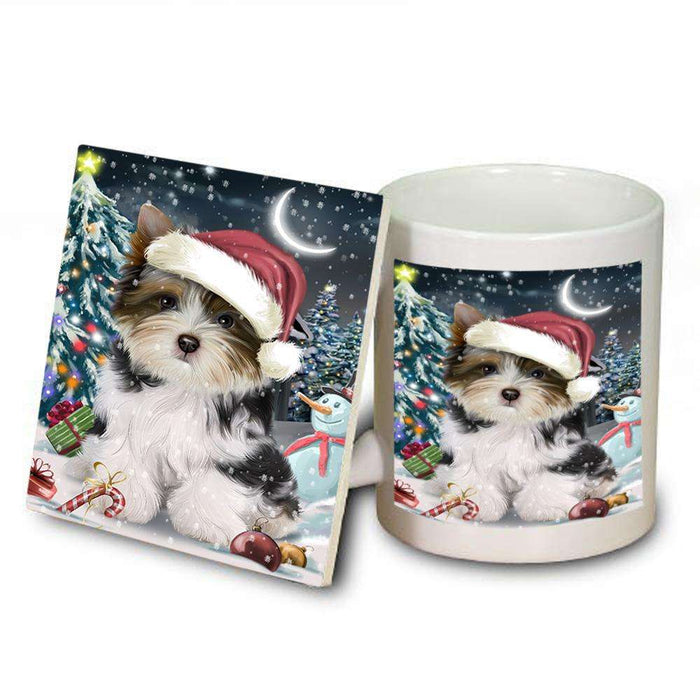 Have a Holly Jolly Biewer Terrier Dog Christmas  Mug and Coaster Set MUC51624