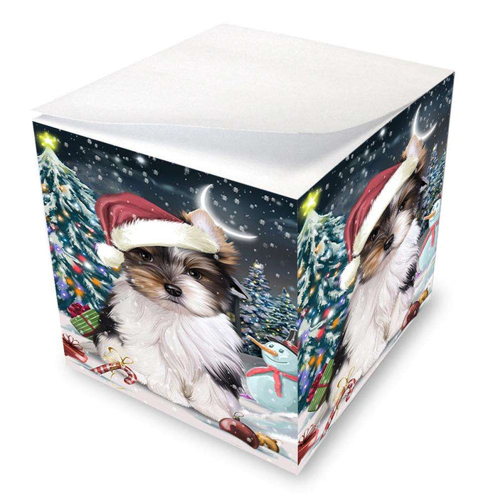 Have a Holly Jolly Biewer Terrier Dog Christmas  Note Cube NOC51634