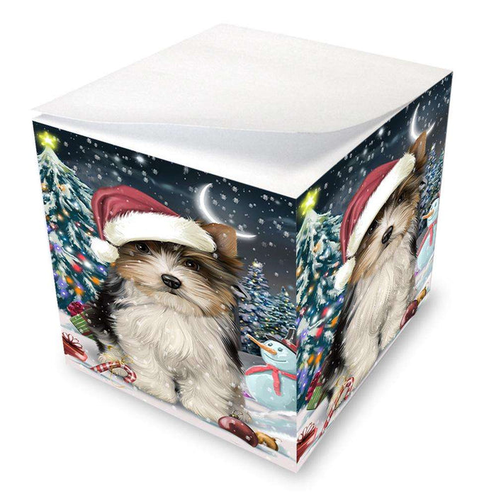 Have a Holly Jolly Biewer Terrier Dog Christmas  Note Cube NOC51635