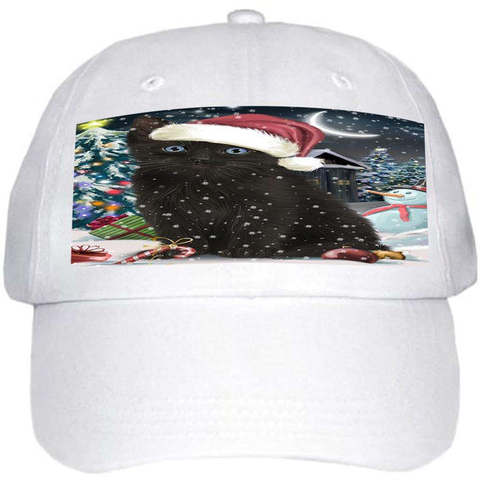 Have a Holly Jolly Black Cat Christmas Ball Hat Cap HAT58647