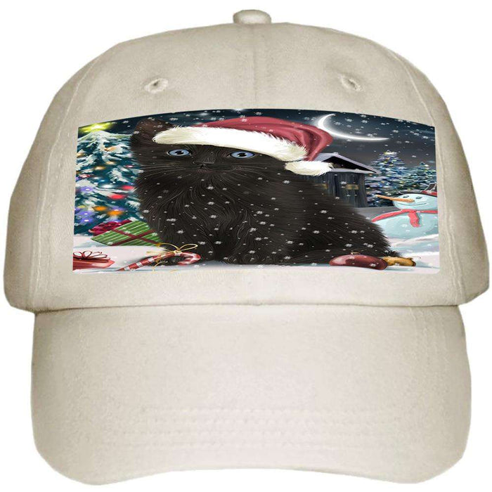 Have a Holly Jolly Black Cat Christmas Ball Hat Cap HAT58647