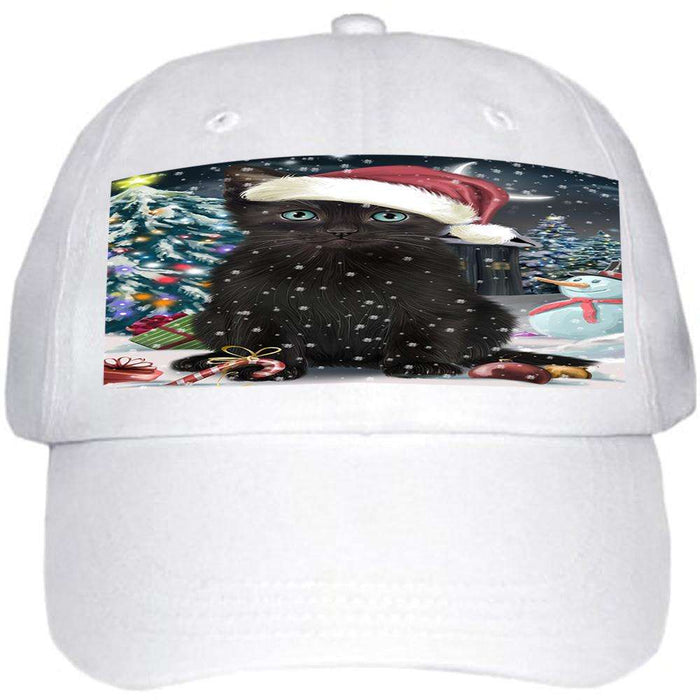 Have a Holly Jolly Black Cat Christmas Ball Hat Cap HAT58650