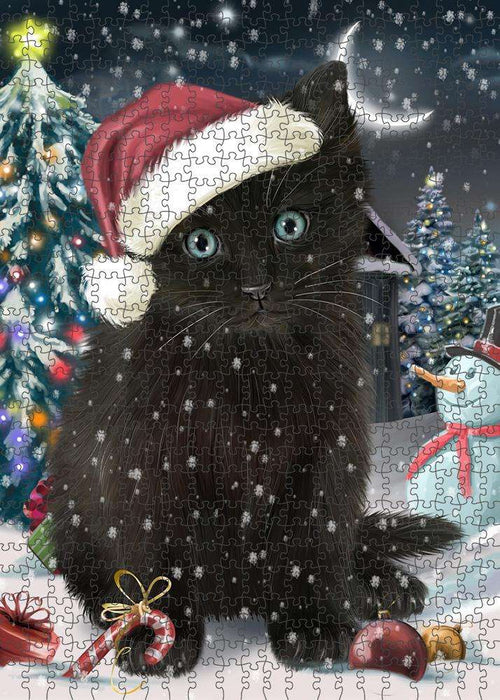 Have a Holly Jolly Black Cat Christmas Puzzle with Photo Tin PUZL58995
