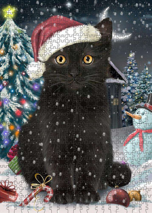 Have a Holly Jolly Black Cat Christmas Puzzle with Photo Tin PUZL58998