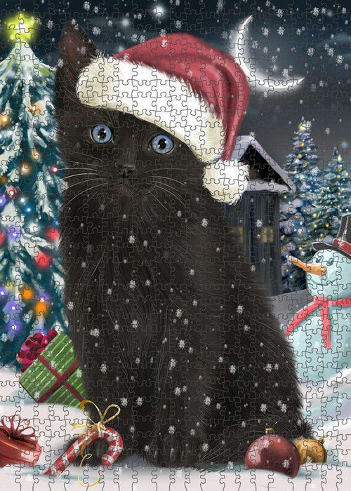Have a Holly Jolly Black Cat Christmas Puzzle with Photo Tin PUZL59001