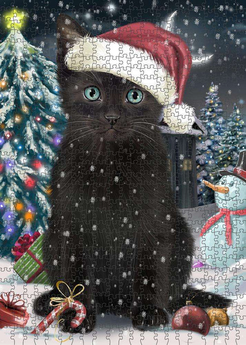 Have a Holly Jolly Black Cat Christmas Puzzle with Photo Tin PUZL59004