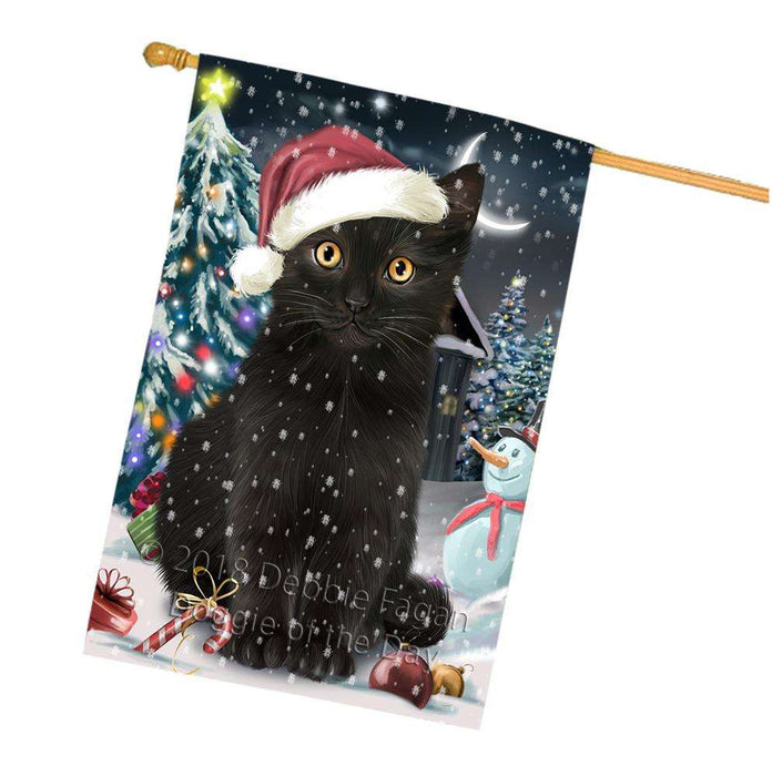 Have a Holly Jolly Black Cat Christmas  House Flag FLG51770