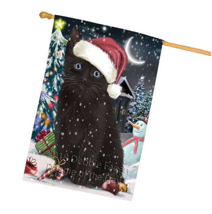 Have a Holly Jolly Black Cat Christmas  House Flag FLG51771