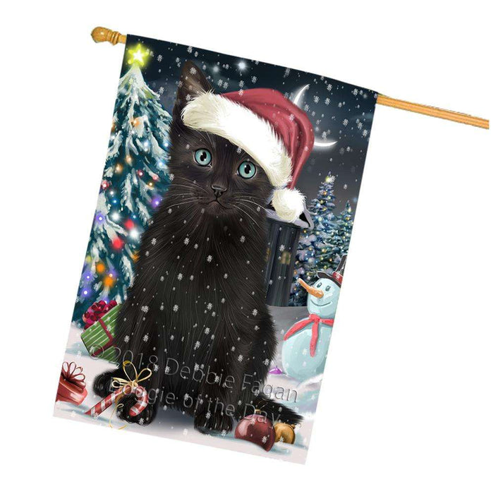 Have a Holly Jolly Black Cat Christmas  House Flag FLG51772