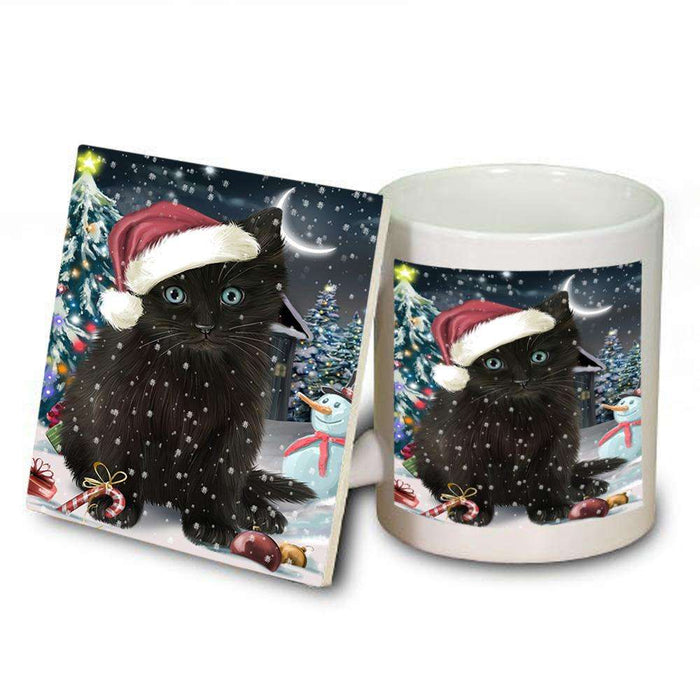 Have a Holly Jolly Black Cat Christmas  Mug and Coaster Set MUC51628