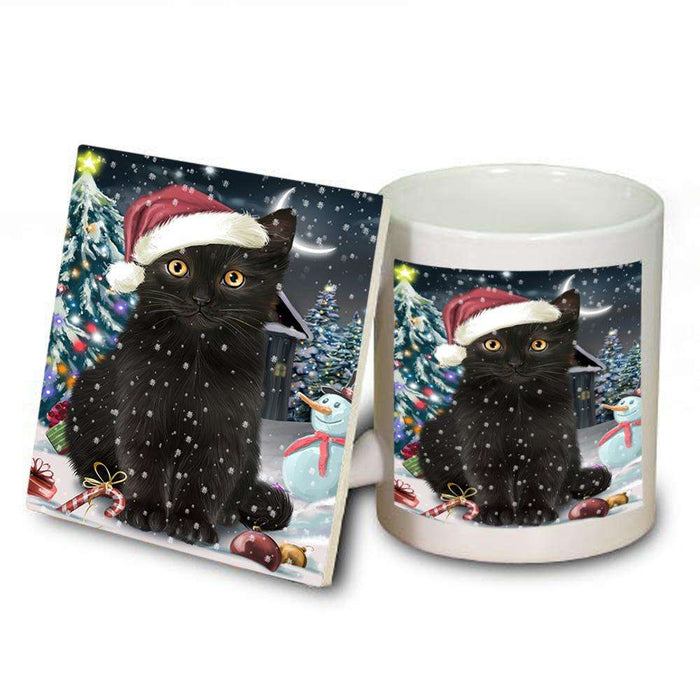 Have a Holly Jolly Black Cat Christmas  Mug and Coaster Set MUC51629