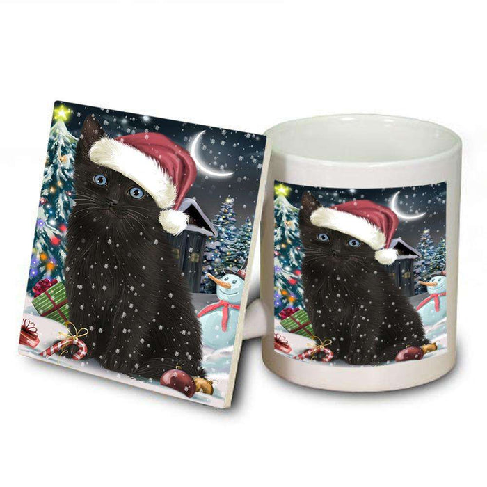 Have a Holly Jolly Black Cat Christmas  Mug and Coaster Set MUC51630