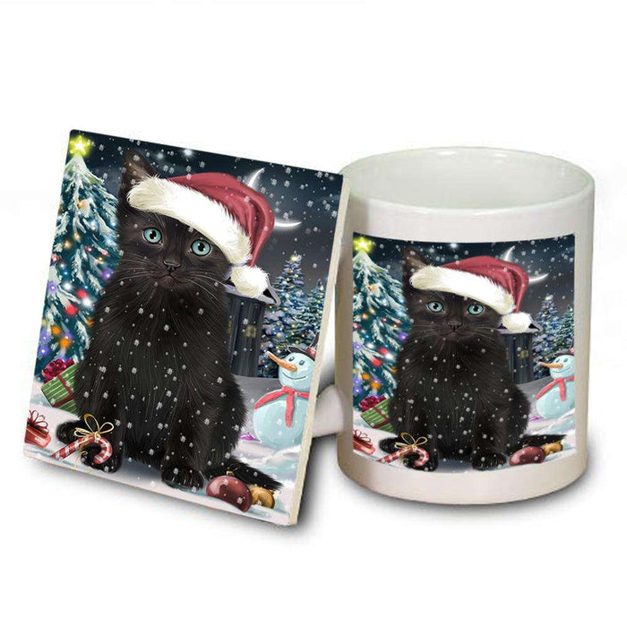 Have a Holly Jolly Black Cat Christmas  Mug and Coaster Set MUC51631